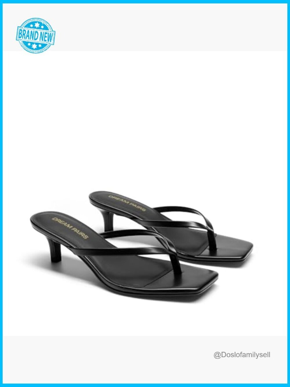 Kitten Heel Flip Flop Sandals Square Open Toe Thong Low Heels Women Slip-On - Picture 6 of 7